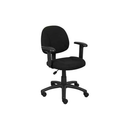 Boss Office Products Boss Deluxe Posture Chair with Adjustable Arms Black B316-BK
